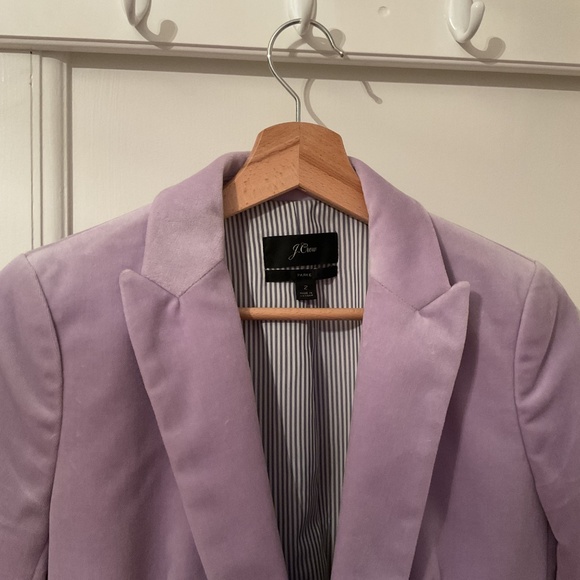 J Crew Lilac Velvet Parke Blazer - Picture 3 of 13